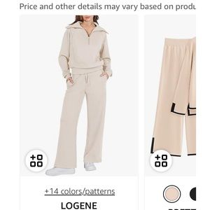 NWT logene   brand two piece leisure suit. Size medium. Black